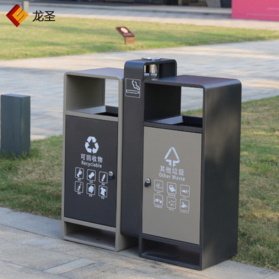 定制户外两分类垃圾桶 景区公园果皮箱 小区乡镇环卫双桶垃圾桶图2
