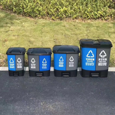 厂家直销 双桶智能分类垃圾桶 室外不锈钢双分类垃圾桶 环卫垃圾