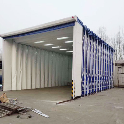 伸缩喷漆房移动 活动式工业烤漆房大型 移动伸缩 伸缩房 厂家直销图2