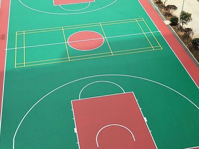 安全环保新国标塑胶篮球场地面硅pu球场材料 学校硅pu球场施工 硅pu球场