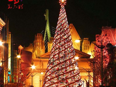 led圣诞树圣诞灯饰价格圣诞树挂灯人造户外金属圣诞树安全可靠