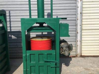 回收站纸箱打包机 工业废塑料回收打包机 金佳大吨位油漆桶压缩机