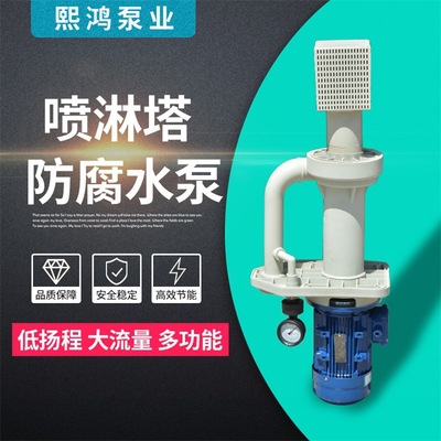 PP水泵 立式防腐水泵 喷淋塔循环泵 自带压力表水泵 槽内泵