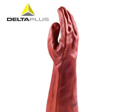 Delta/代尔塔201402舒适版40厘米PVC防化手套 采用环保材料 洁净无污染 1,3毫米重型PVC涂层