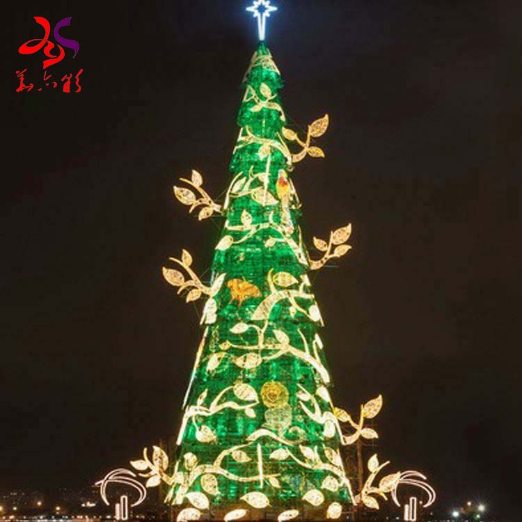 led圣诞树圣诞灯饰价格圣诞树挂灯人造户外金属圣诞树安全可靠