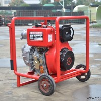 红色移动式双动力消防泵 消防泵生产