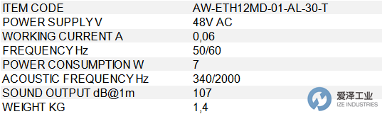<strong>AES声音警告装置AW-ETH12MD-01-AL-30T</strong> 爱泽工业 ize-industries.png
